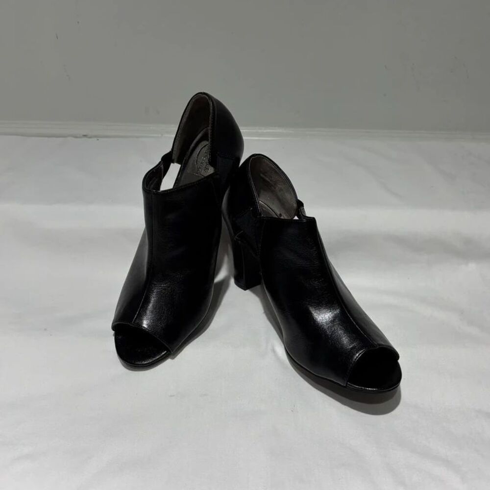 Life Stride Black Peep-Toe Booties  Size 10